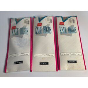 VTG Liz Thomas Queen Knee Highs Hosiery Lot of 3 Nylon Sheer Stockings